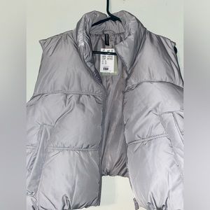 Divided Silver Gray Puffer Vest New Size XL